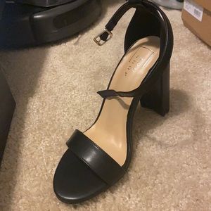 Black strap heels - 7